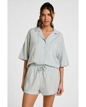 Hunkemöller Linnen Pyjama Short - Wit