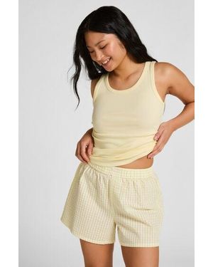 Hunkemöller Pyjama Short Seersucker - Natural