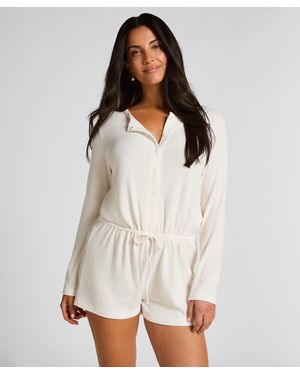 Hunkemöller Onesie Short Jersey Rib - White