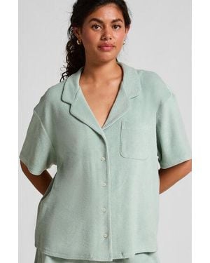 Hunkemöller Towel Texture Button-Up Shirt - Green