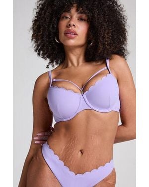 Hunkemöller Scallop High-Leg Bikini Bottoms - Purple