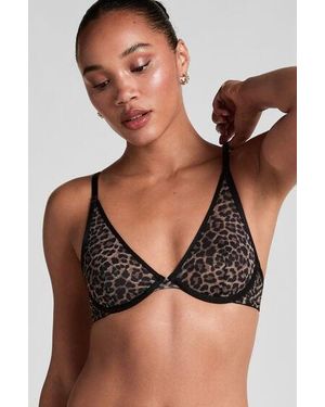 Hunkemöller Tara Leopard Non-Padded Underwired Bra - Black
