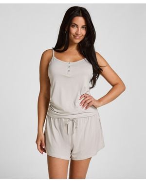 Hunkemöller Short Pijama Rayas Jersey - Blanco
