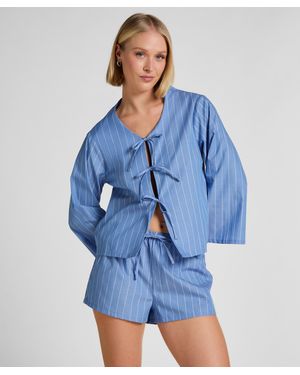 Hunkemöller Short de algodón a rayas - Azul