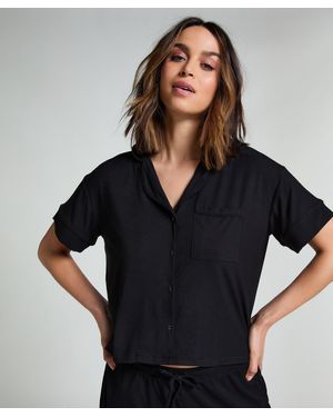Hunkemöller Chaqueta de manga corta de jersey Essential - Negro