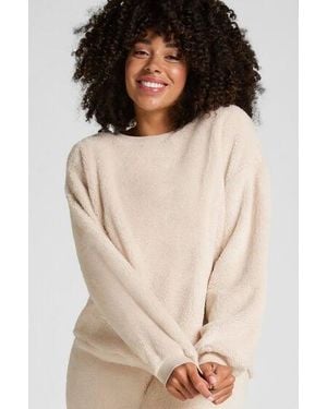 Hunkemöller Longsleeved Top Fluffy Fleece - Natural