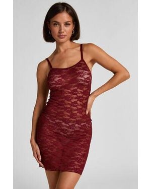 Hunkemöller Slipdress Allover Lace - Red