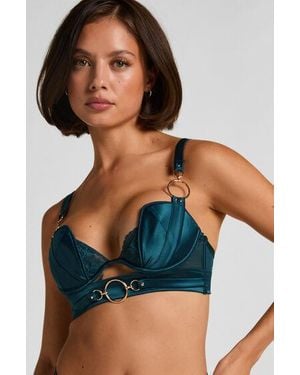 Hunkemöller Marjolein Padded Underwired Longline Bra - Blue