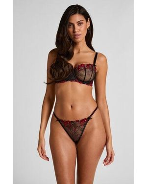 Hunkemöller Peonie Highleg Thong - Brown