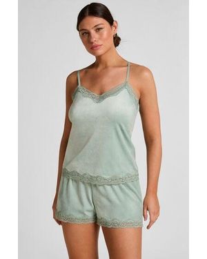 Hunkemöller Short Velours Lace - Green