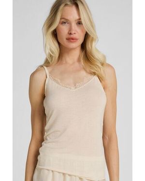 Hunkemöller Super Soft Lace V-Neck Cami With Cashmere - Natural