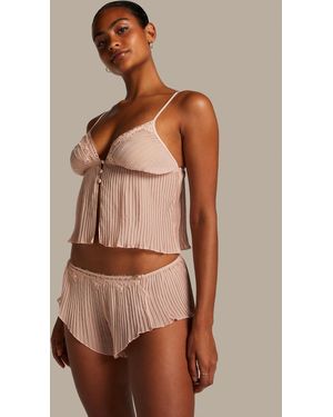Hunkemöller Cami Conjunto de Gasa Plisado - Marrón