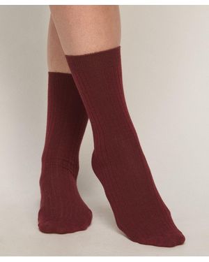 Hunkemöller Cashmere Blend Ribbed Socks - Rojo