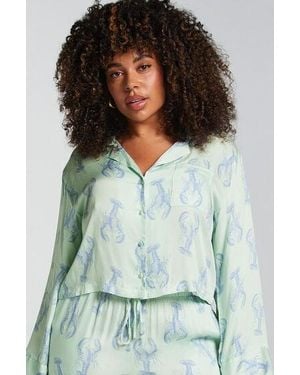 Hunkemöller Satin Long-Sleeved Jacket - Green