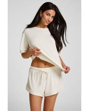 Hunkemöller Pyjama Top Jersey Korte Mouw - Wit