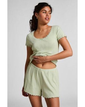 Hunkemöller Short Pointelle - Green