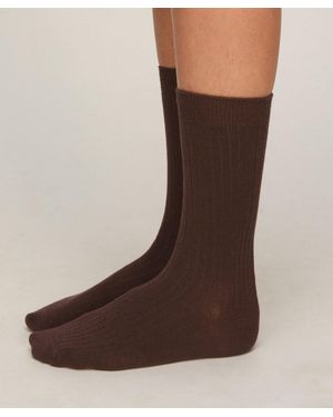 Hunkemöller Cashmere Blend Ribbed Socks - Marrón