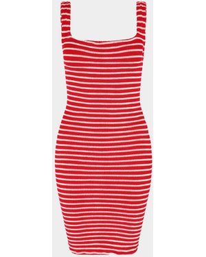 Hunza G Tank Dress Stripe - Red