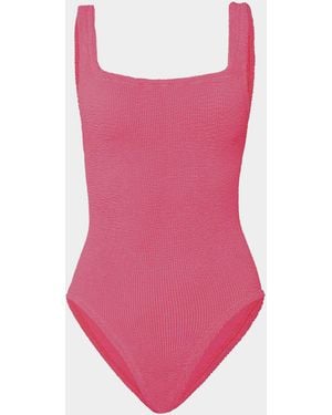 Hunza G Coverage Square Neck Swim - Pink