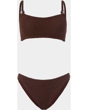 Hunza G Cassie Beaded Bikini - Brown