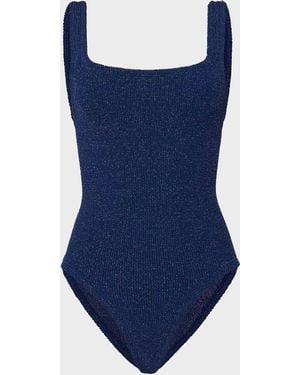 Hunza G Coverage Square Neck Swim - Blue