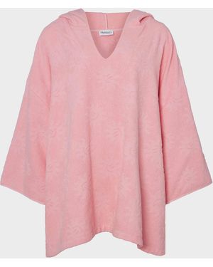 Hunza G Sunny Towelling Hooded Poncho - Pink