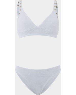 Hunza G Tessa Eyelet Bikini - White