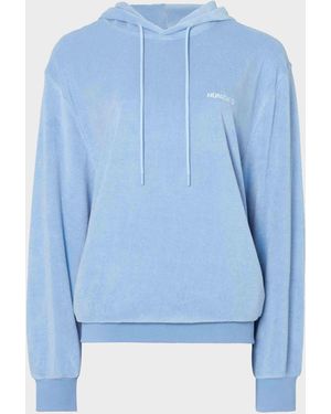 Hunza G Terry Towelling Hoodie - Blue