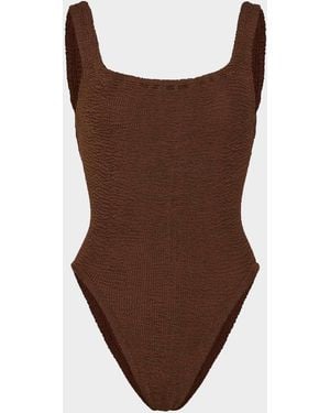 Hunza G Square Neck Swim - Brown