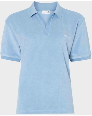 Hunza G Terry Towelling Polo - Blue