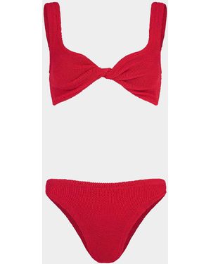 Hunza G Twist Detail Bikini Bottoms - Red
