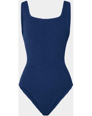 Hunza G Coverage Square Neck Swim - Blue