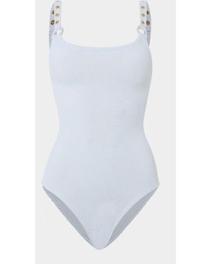 Hunza G Melody Eyelet Swim - White