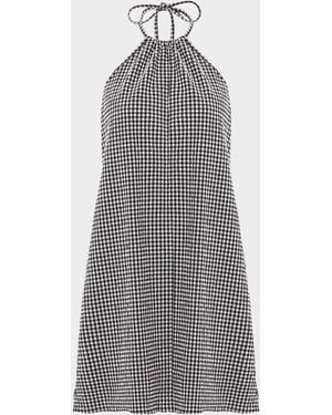 Hunza G Gingham Seersucker Mini Dress - Grey