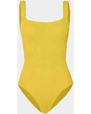 Hunza G Coverage Square Neck Swim - Yellow