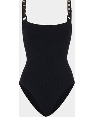Hunza G Melody Eyelet Swim - Blue
