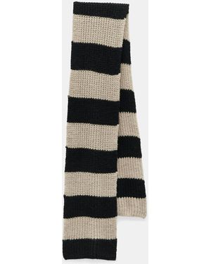 Hush Morgan Knitted Stripe Scarf - White
