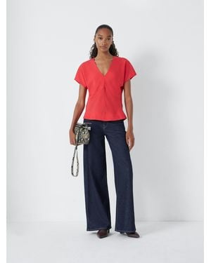 Hush Grace Short Sleeve Top - Red