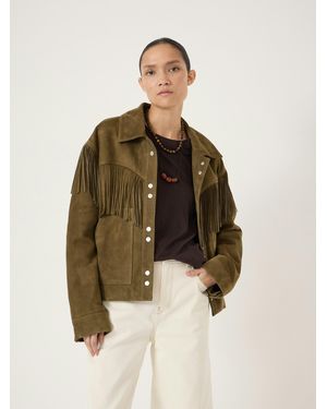 Hush Oona Fringe Pure Suede Jacket - Natural