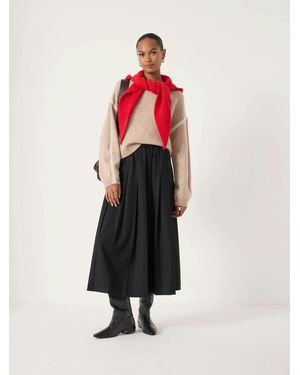 Hush Ivy Pleated Wool-Blend Midi Skirt - White