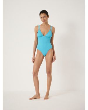 Hush Dina Crinkle Double Strap Swimsuit - Blue