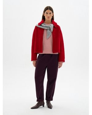 Hush Nerise Pure Wool Double Faced Zip Jacket - Red