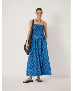 Hush Leni Shirred Tie Maxi Dress - Blue