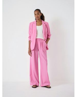Hush Lya Wool Blend Wide Leg Trousers - Pink