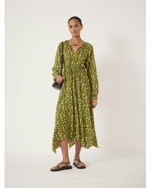 Hush Odelia Printed Long Sleeve Chiffon Dress - Green