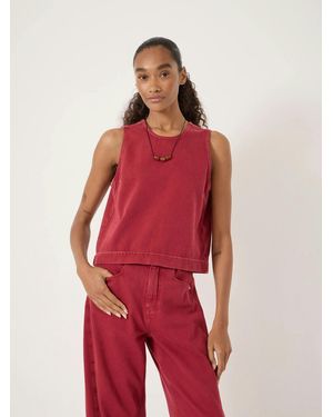 Hush Valerie Denim Shell Top - Red