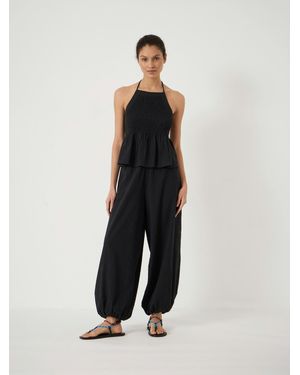 Hush Balloon Seersucker Beach Trousers - White