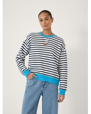 Hush Luca Stripe Heavyweight Sweatshirt - Blue