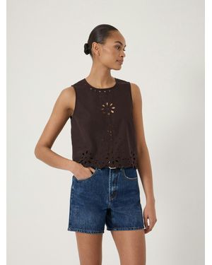 Hush Olenna Cotton Broderie Shell Top - Blue