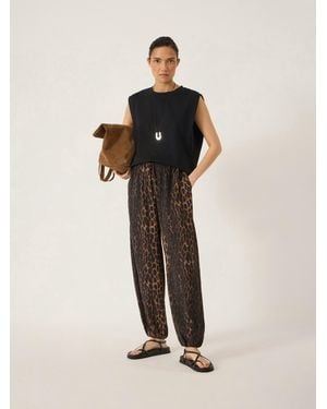Hush Mako Leopard Balloon Hem Trousers - Natural